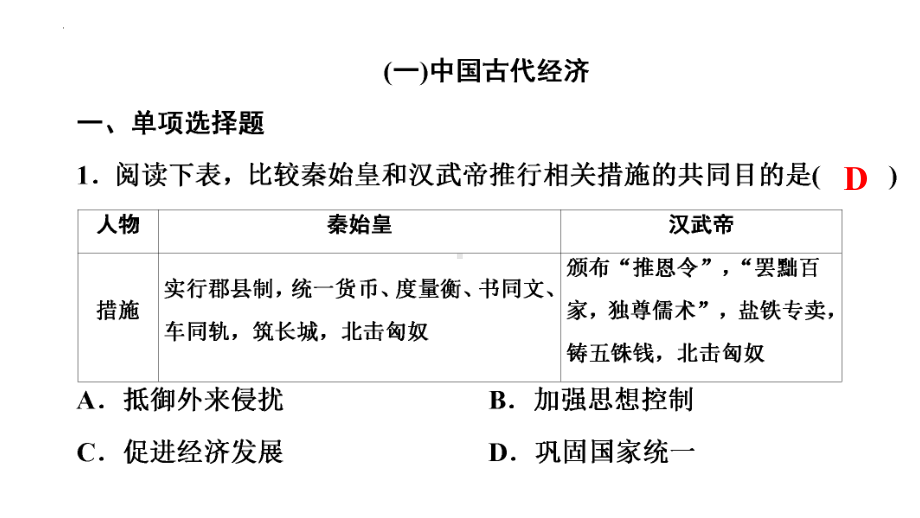 2022年中考广东省深圳市专用历史练习复习第1部分附录1　中国古代史专题汇编 ppt课件.pptx_第2页