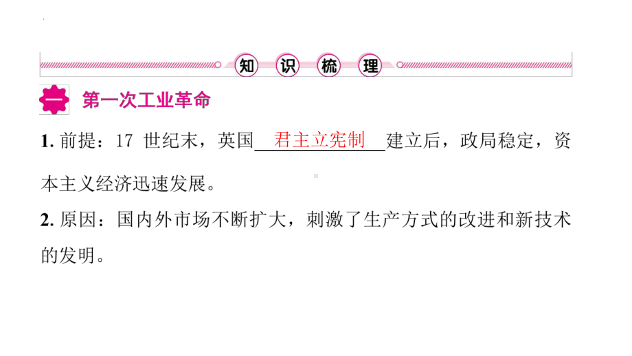 2022年江西专用中考历史一轮考点梳理ppt课件第二十三单元 工业革命和国际共产主义运动的兴起.pptx_第2页