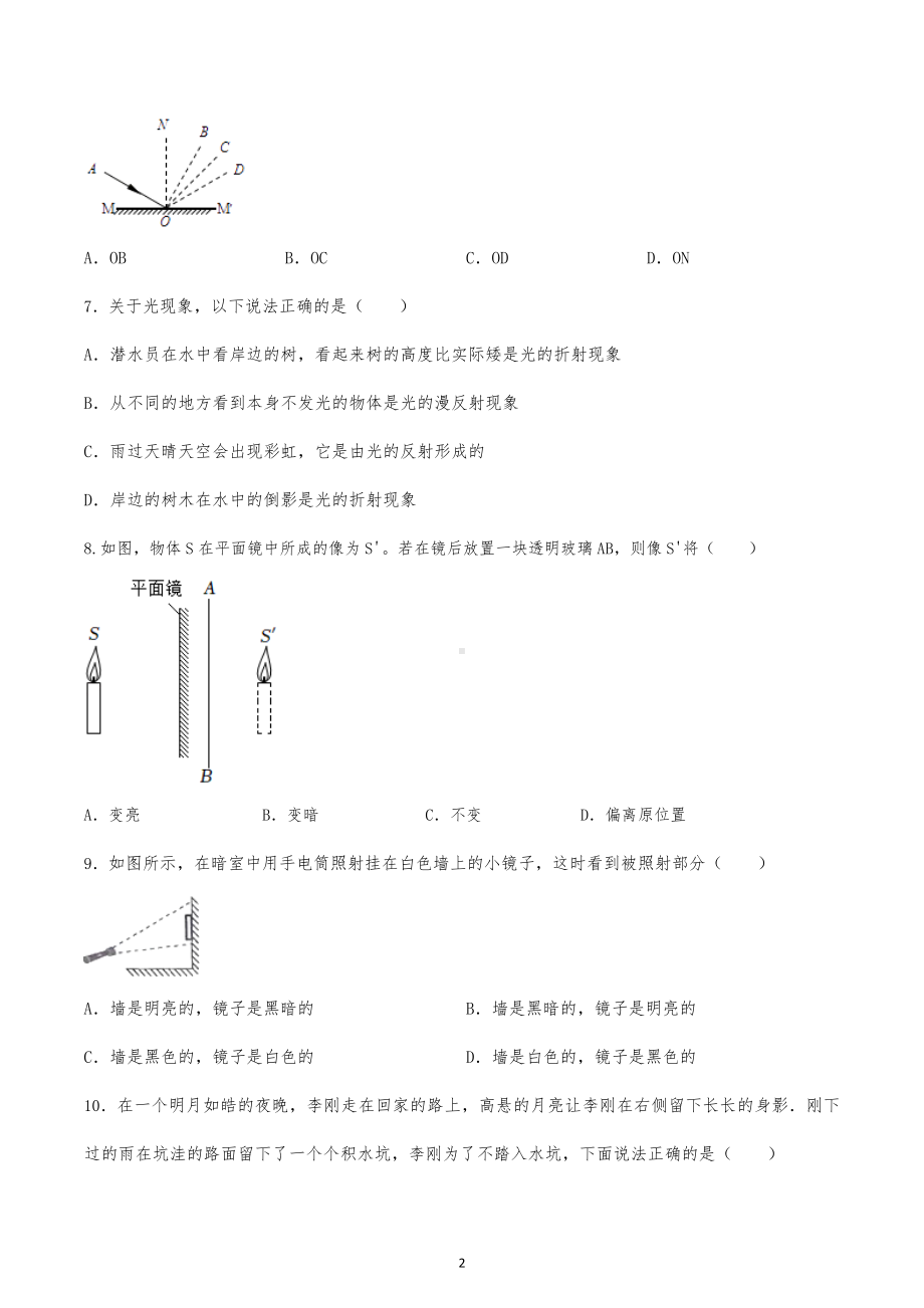 2023年中考物理分类复习光现象.docx_第2页