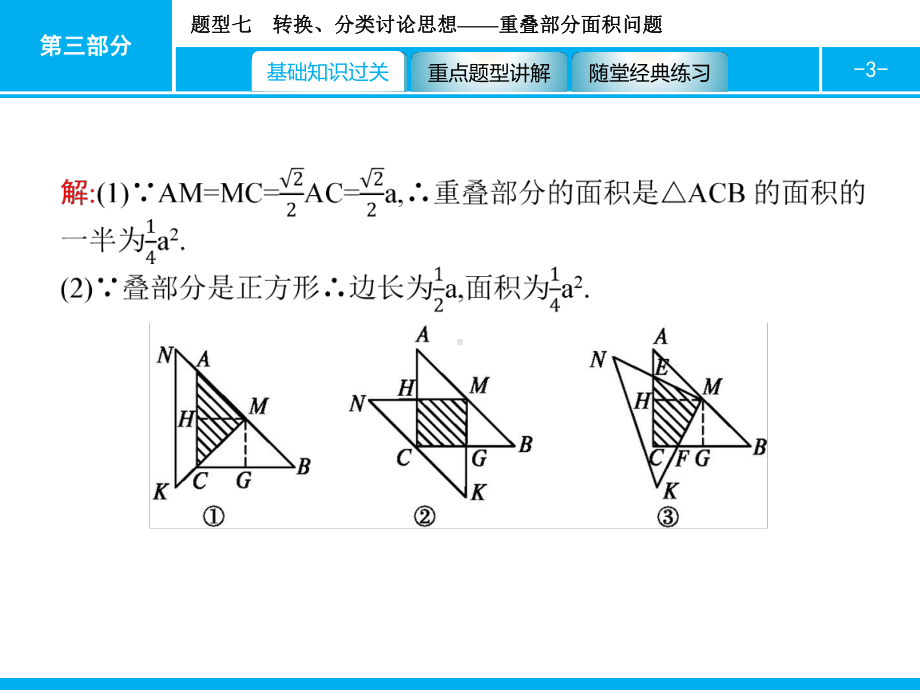 2019届中考数学专题复习ppt课件：第三部分 函数专题 7 转换、分类讨论思想-重叠部分面积问题(共39张PPT).pptx_第3页