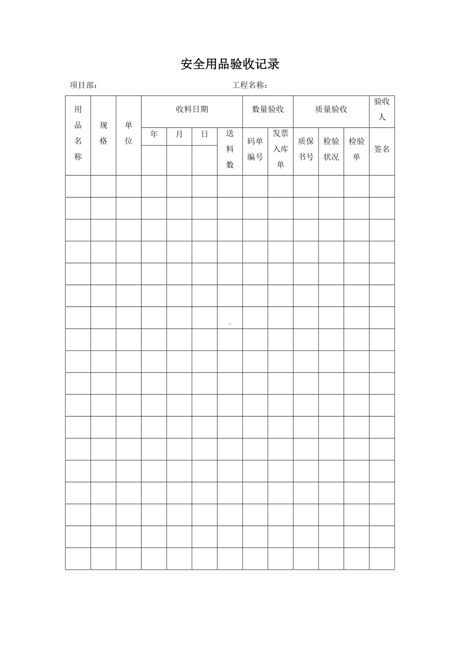 安全用品验收记录.docx_第1页