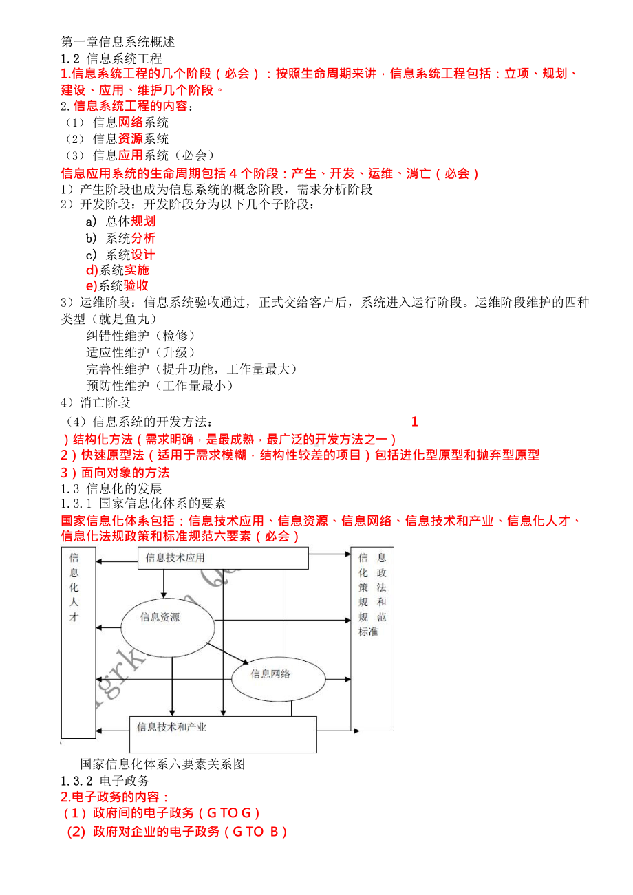 系统集成项目管理工程师(中级)重要考点.docx_第1页