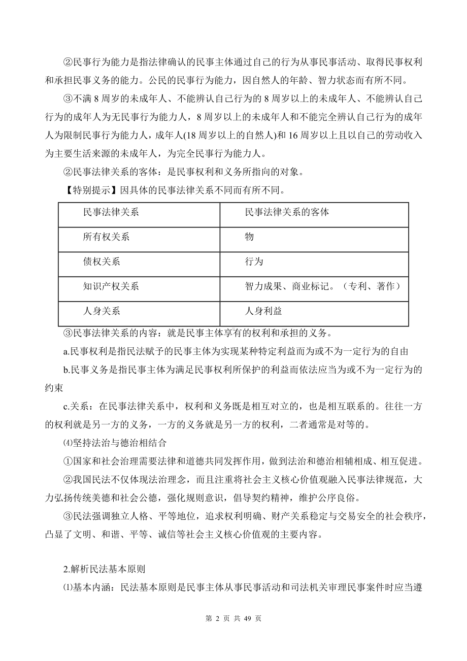 统编版高中政治选择性必修2法律与生活知识点复习提纲精编版（实用必备！）.docx_第2页