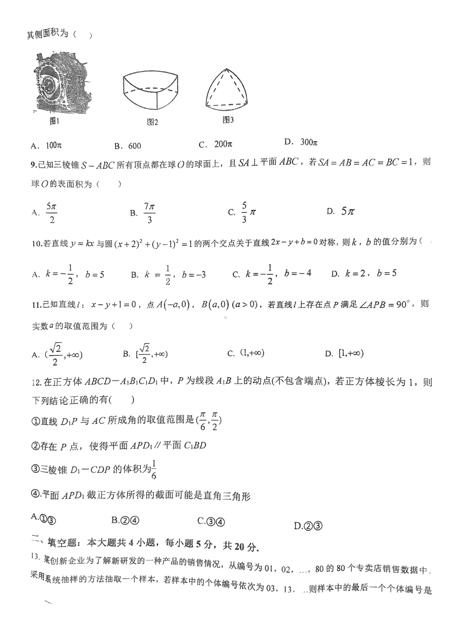 四川省内江市资中县第二 2022-2023学年高二下学期入学考试数学（理）试题 - 副本.pdf_第2页