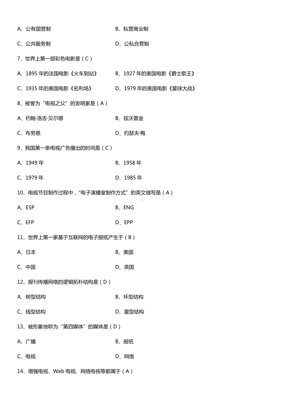 全国2015年4月自学考试03300现代媒体总论试题答案.doc_第2页