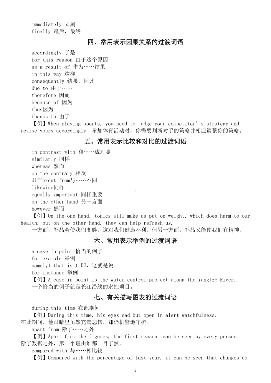 高中英语高考写作必备衔接词整理汇总（共九大类）.doc_第2页