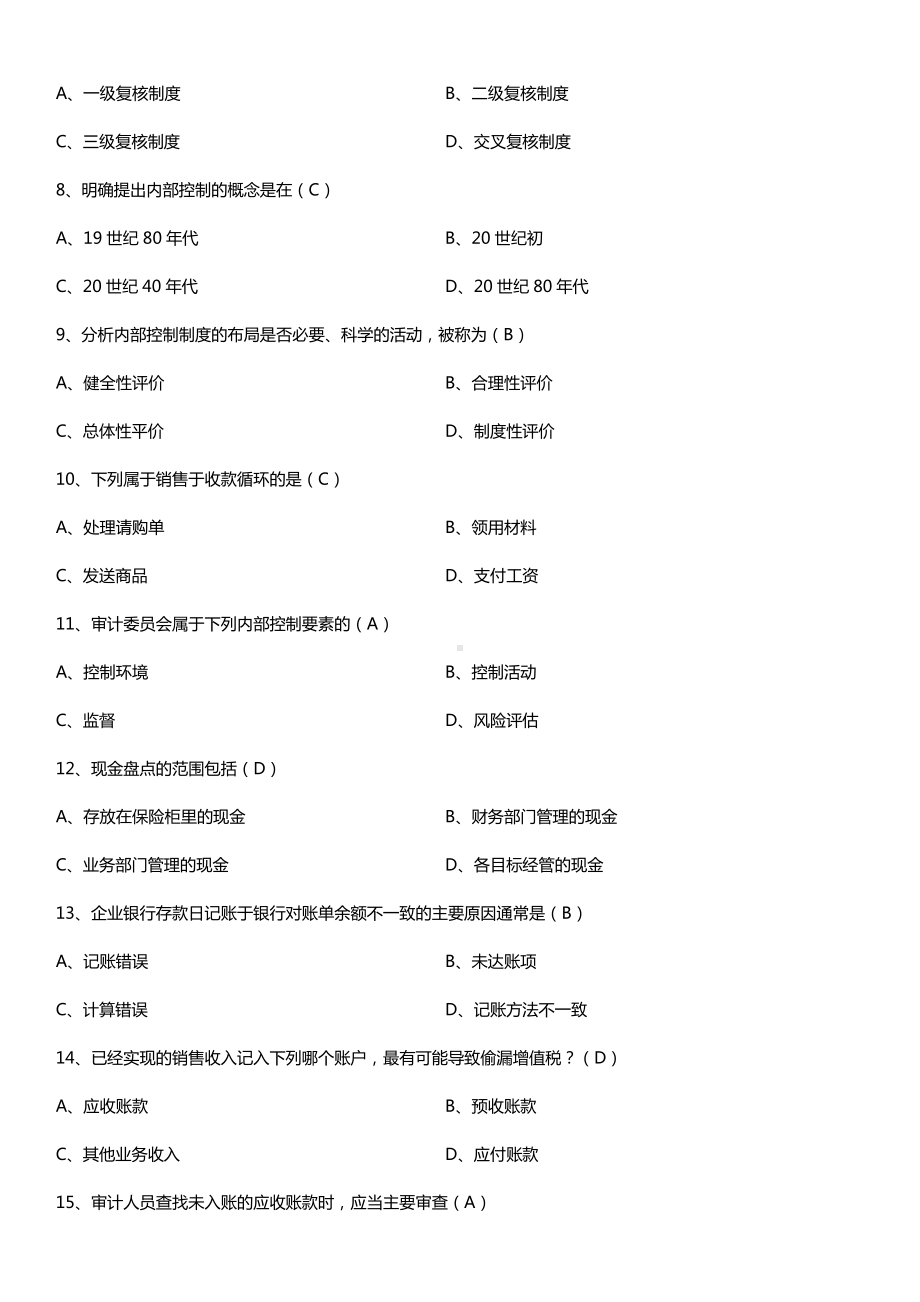 广东2015年7月年自学考试00944审计试题答案.doc_第2页