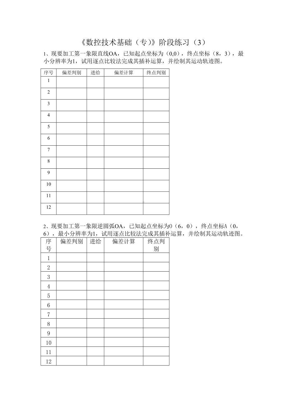 《数控技术基础（专）》阶段练习（3）参考模板范本.doc_第1页