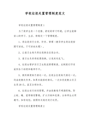 学校垃圾处置管理制度范文.docx