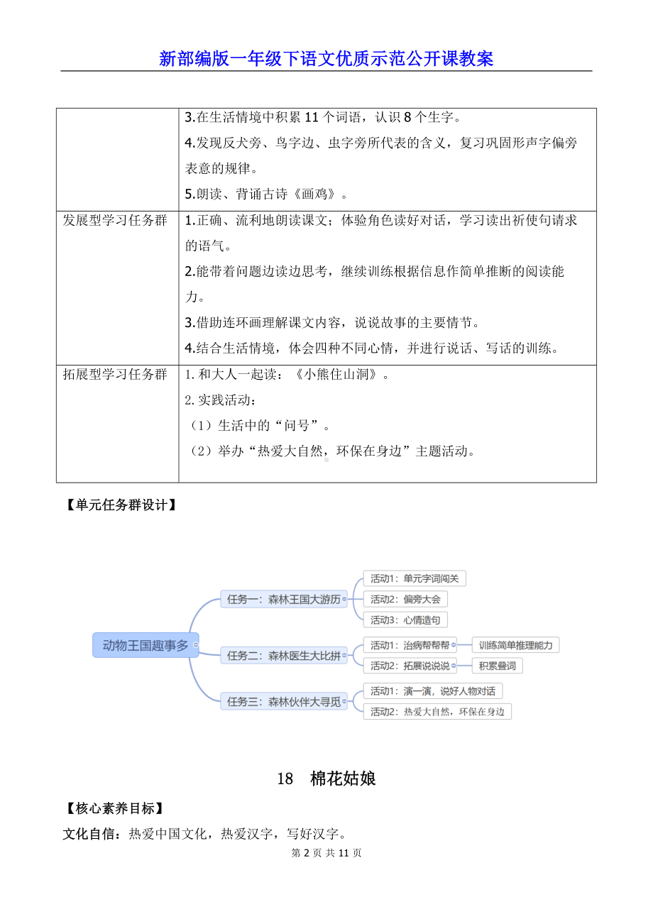 新部编版一年级下语文18《棉花姑娘》优质示范公开课教案.docx_第2页