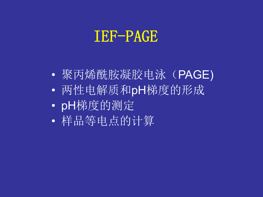 大二生化实验张蕾5、IEF-PAGE聚丙烯酰胺凝胶电泳.pptx_第1页