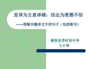 理解并翻译文中的句子.ppt