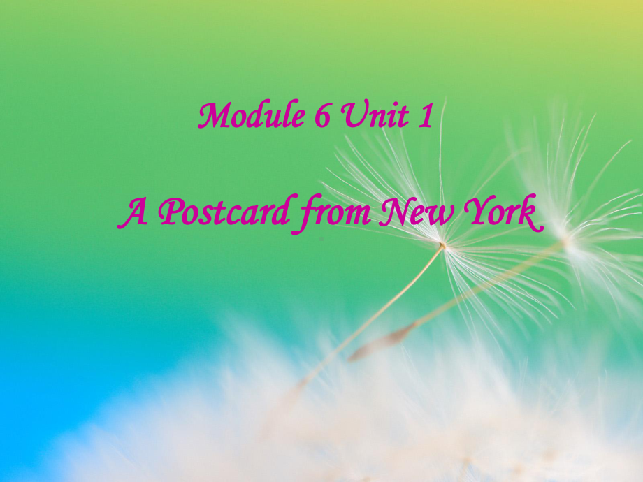 六年级上册M6U1APostcardfromNewYork课件.ppt_第1页