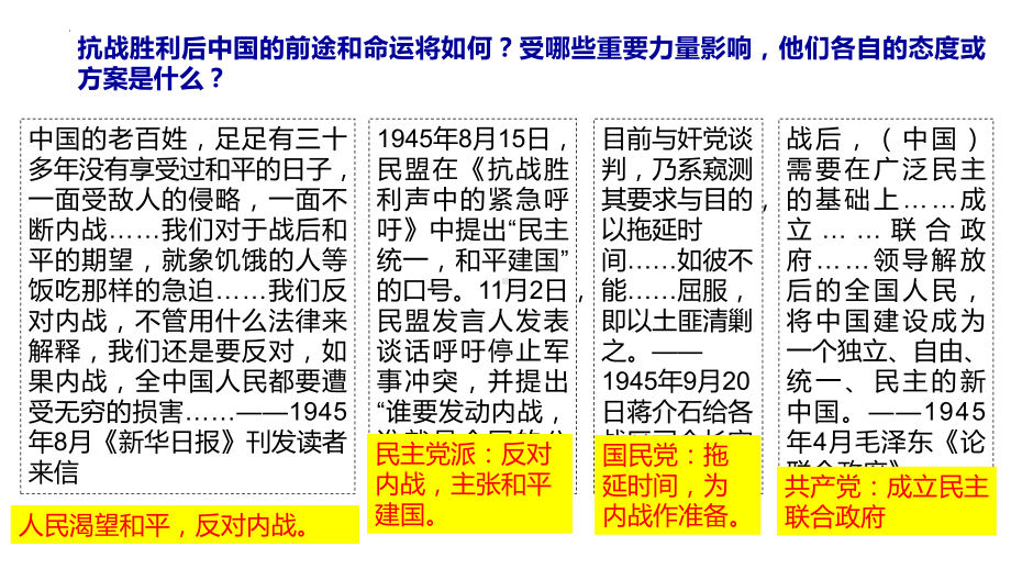 高中历史部编版必修中外史纲要上（2019版）第25课 人民解放战争 课件.pptx_第2页