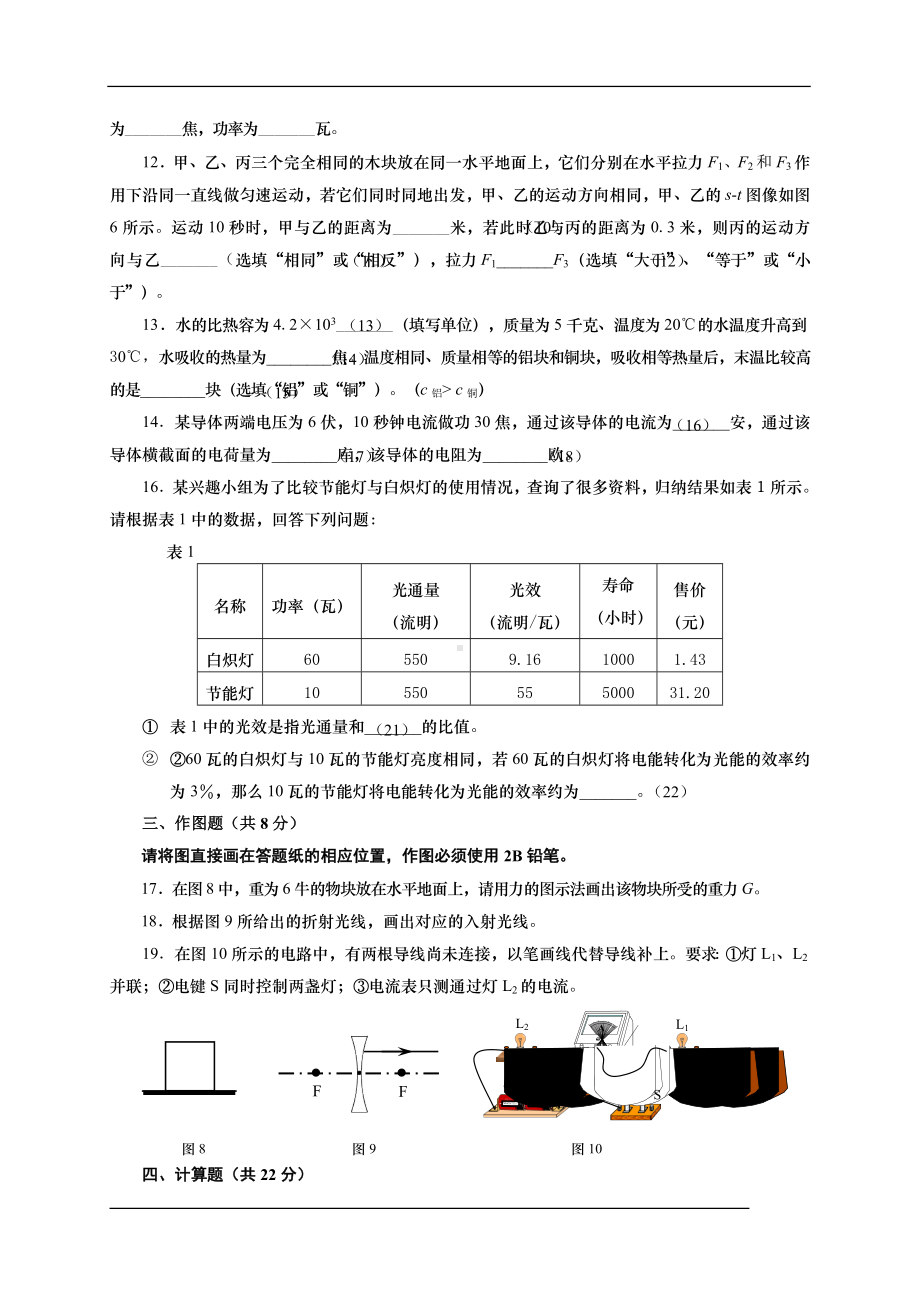 初三九年级中考物理二模基础试题长宁学生版.docx_第2页