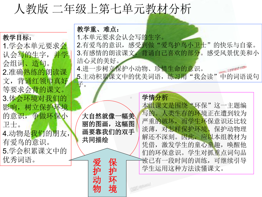 人教版二年级语文上第七单元教材分析胡月霞.ppt_第1页