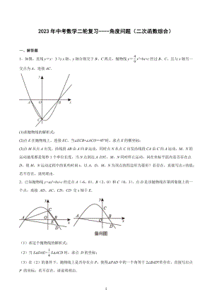 2023年中考数学二轮复习-角度问题（二次函数综合）.docx