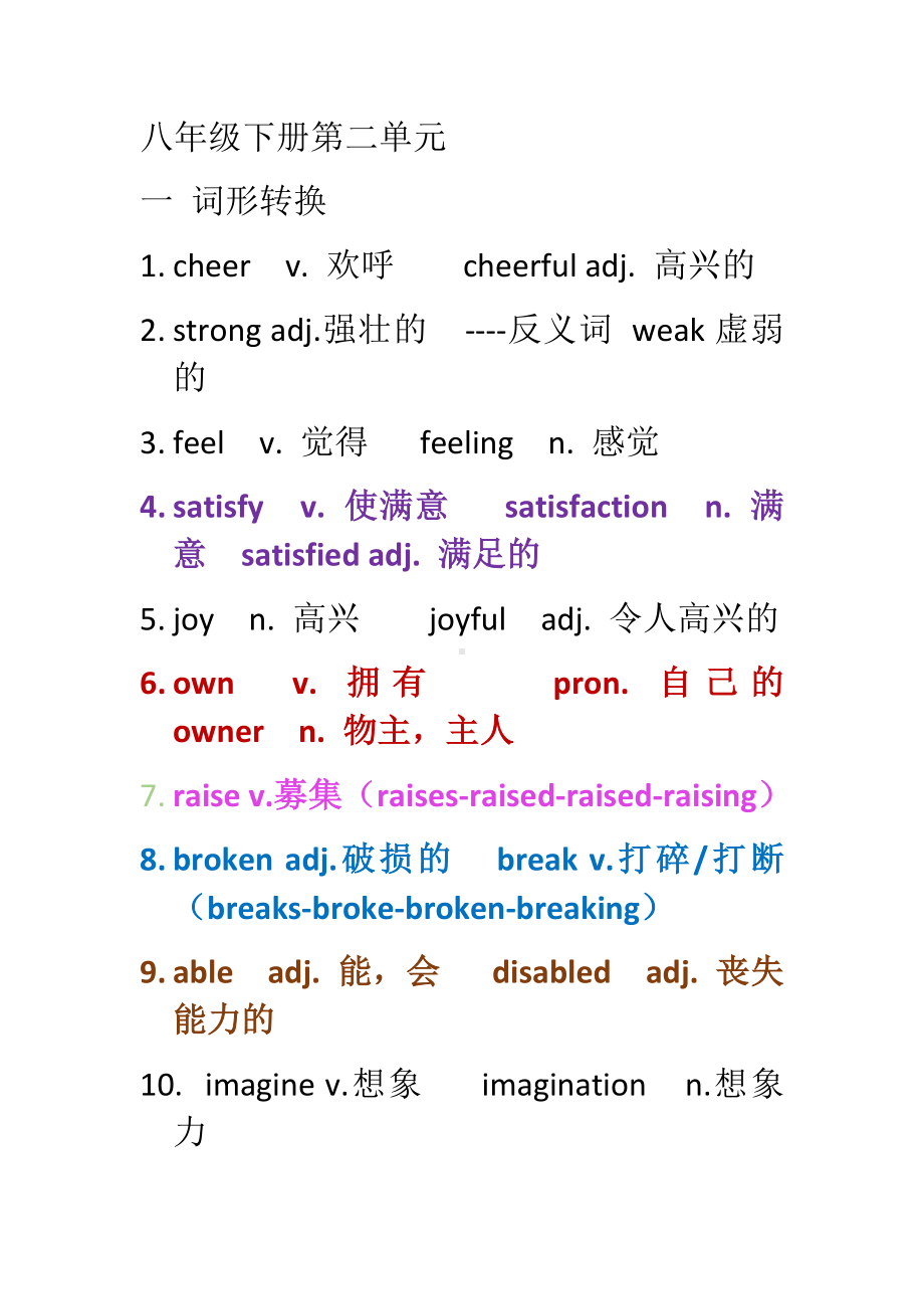 -人教新目标版八年级下册《英语》Unit 2 课堂知识清单.docx_第1页