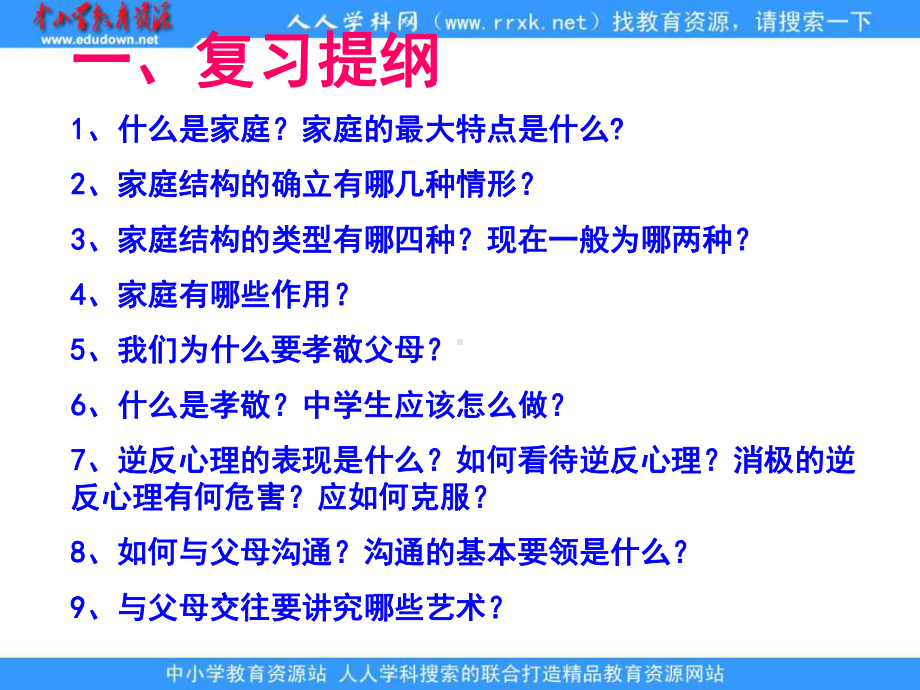 人教版八上《第一单元相亲相爱一家人》复习课件.ppt_第1页