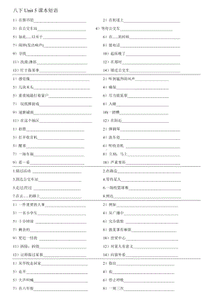 -人教新目标版八年级下册《英语》Unit 5 课本短语复习.docx