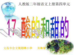 人教版小学语文二年级上册《酸的和甜的》PPT课件.pptx