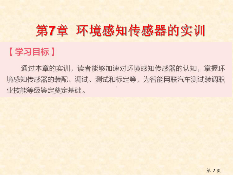 《智能网联汽车环境感知技术》教学课件—第7章环境感知传感器的实训.pptx_第2页