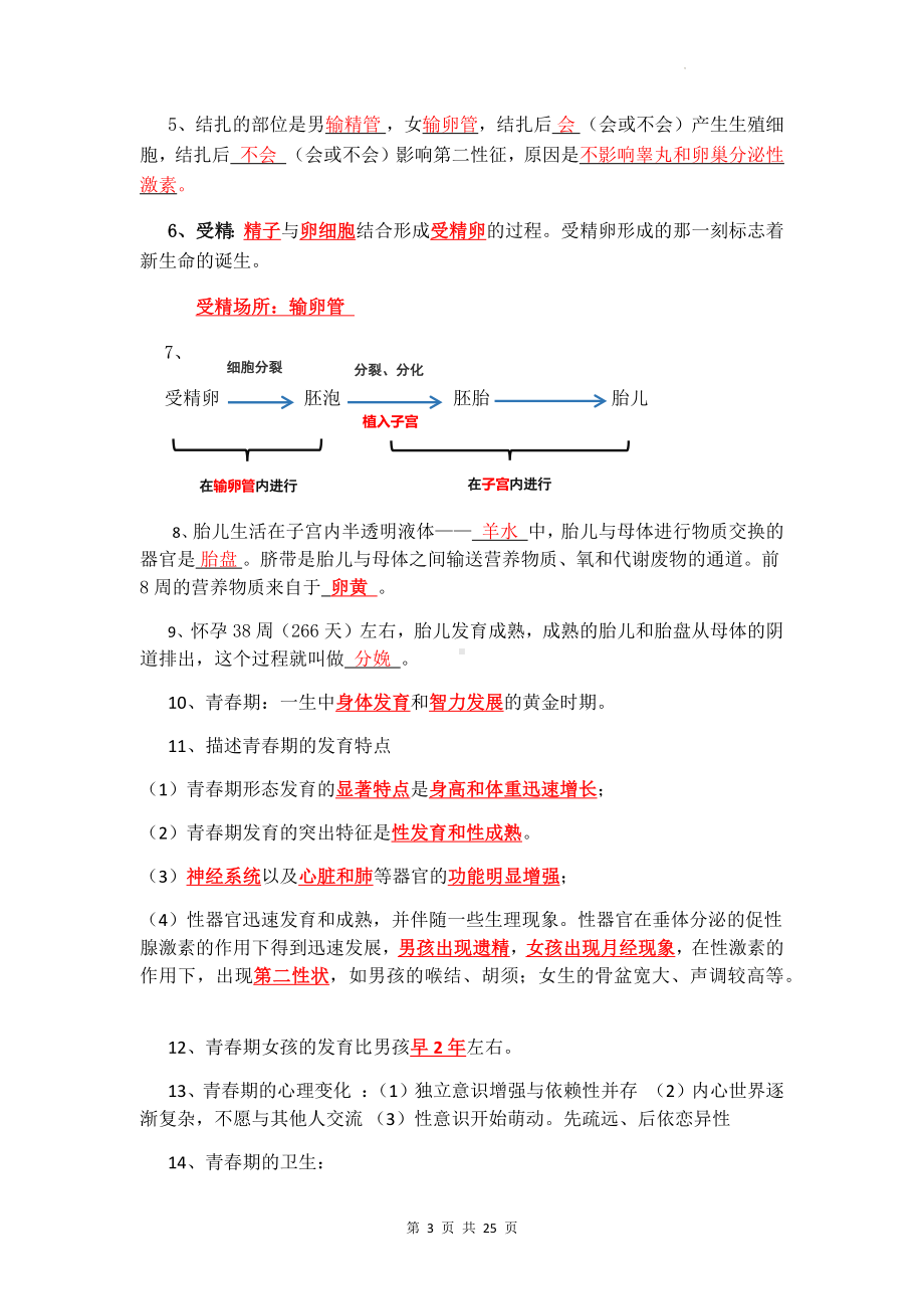 人教版七年级下册生物期末复习必背知识点考点提纲（实用必备！）.docx_第3页