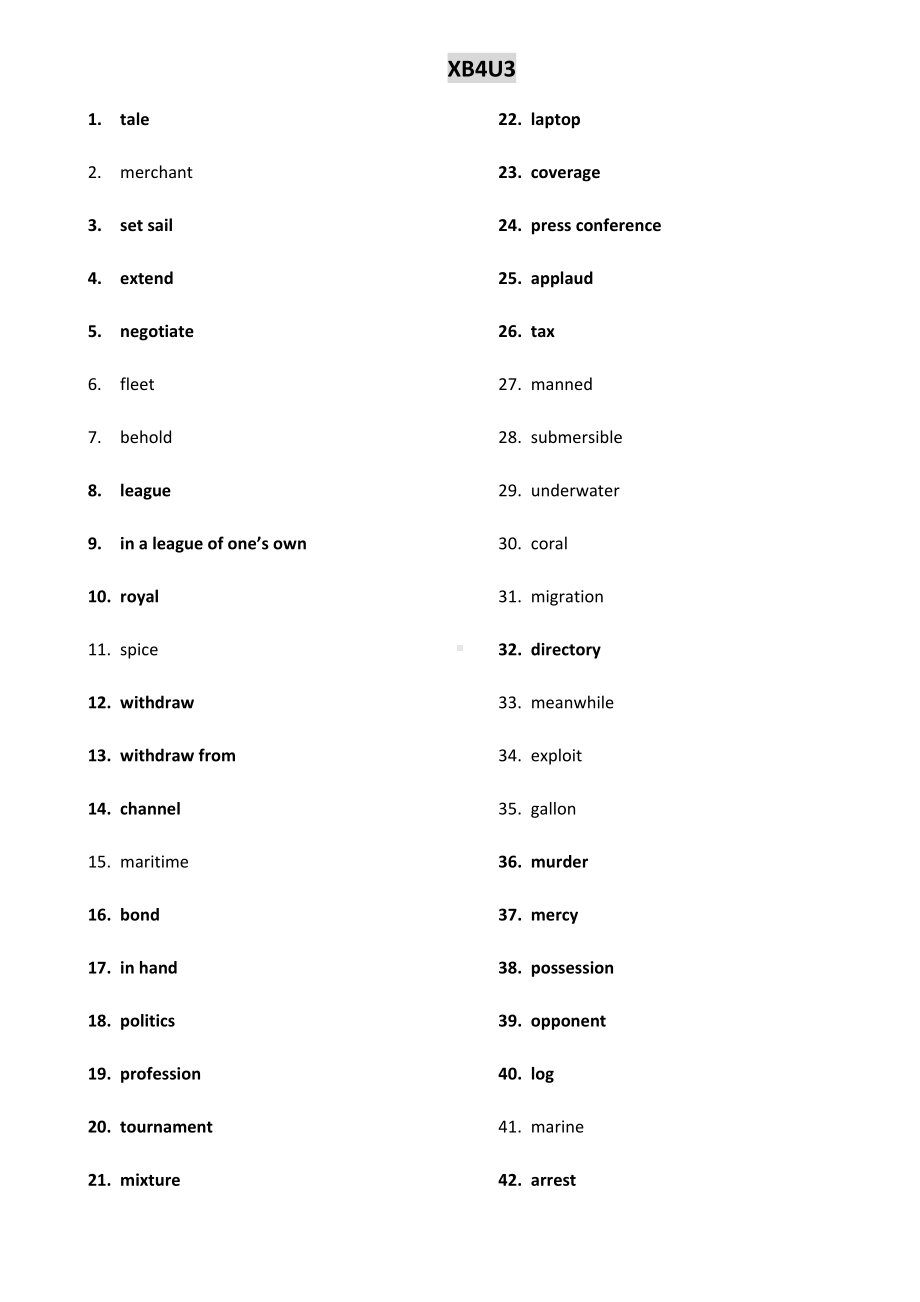 新选必4单词英译汉 （2019人教版词汇英汉互译）.docx_第3页