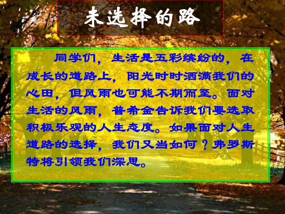 《未选择的路》优秀课件.ppt_第2页