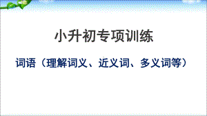 人教版六年级下册语文小升初总复习词语(近义词、理解词义等)专项训练课件.ppt