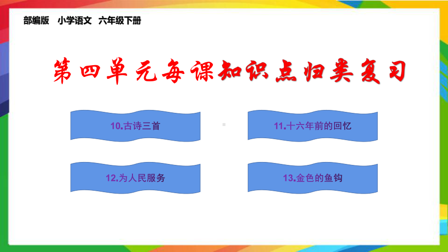 六下册语文第四单元每课知识点归纳复习课件(部编版).pptx_第1页