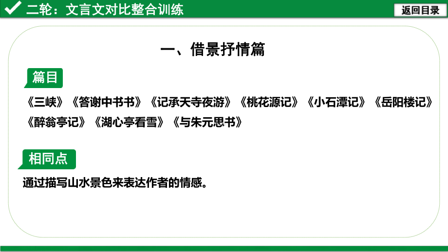 2021年贵州省中考语文文言文复习：对比整合训练课件.pptx_第1页