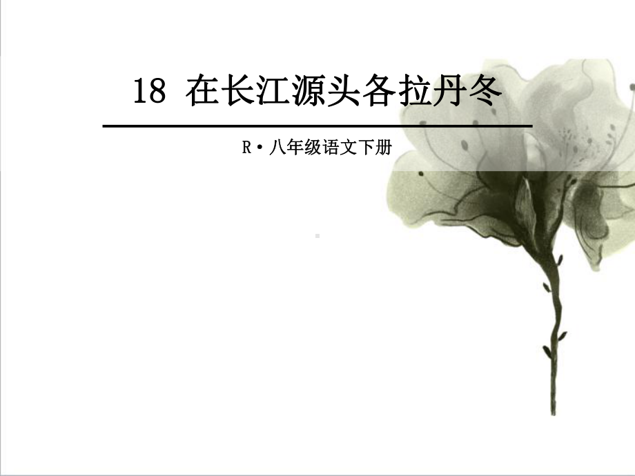 人教版部编本初中初二八年级语文下册18-在长江源头各拉丹冬课件.ppt_第1页