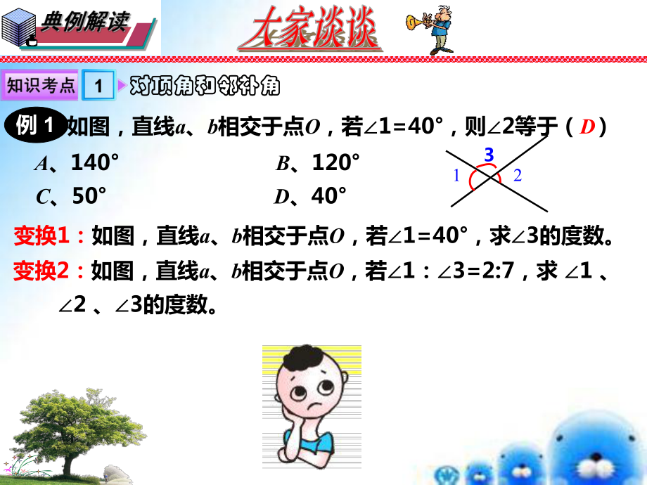 (华东师大版)最新七年级数学上册课件：第05章-相交线平行线(单元小结).ppt_第3页