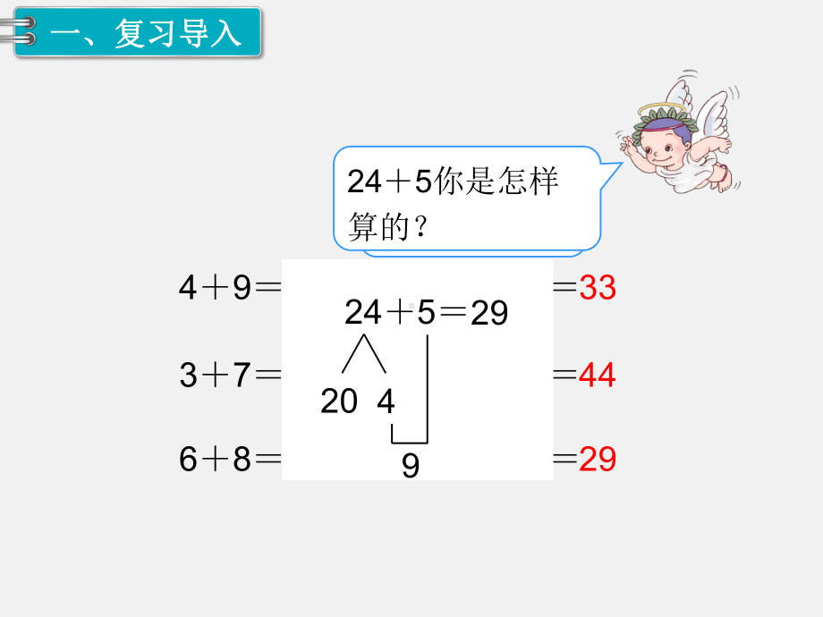 人教版一年级数学下册第六单元100以内的加法和减法精品课件：第4课时两位数加一位数、整十数（2）.pptx_第2页