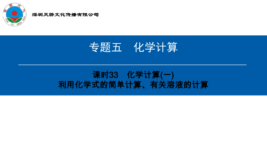 中考化学复习33-化学计算(一)利用化学式的简单计算、有关溶液的计算课件.ppt_第1页