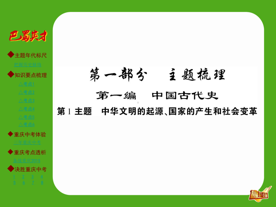 主题梳理-第1主题-中华文明的起源、国家的产生和社会变革课件.ppt_第1页