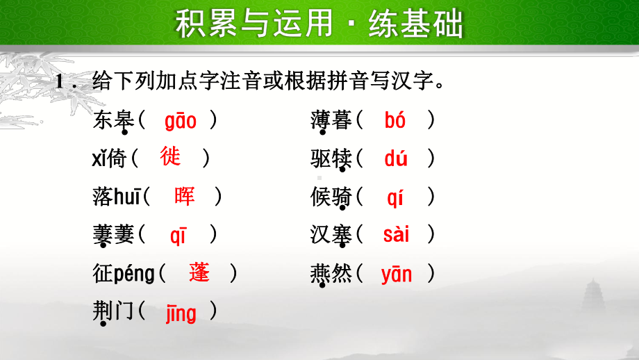 （部编版初中语文八年级上册）第三单元：12唐诗五首(配套习题课件).pptx_第2页