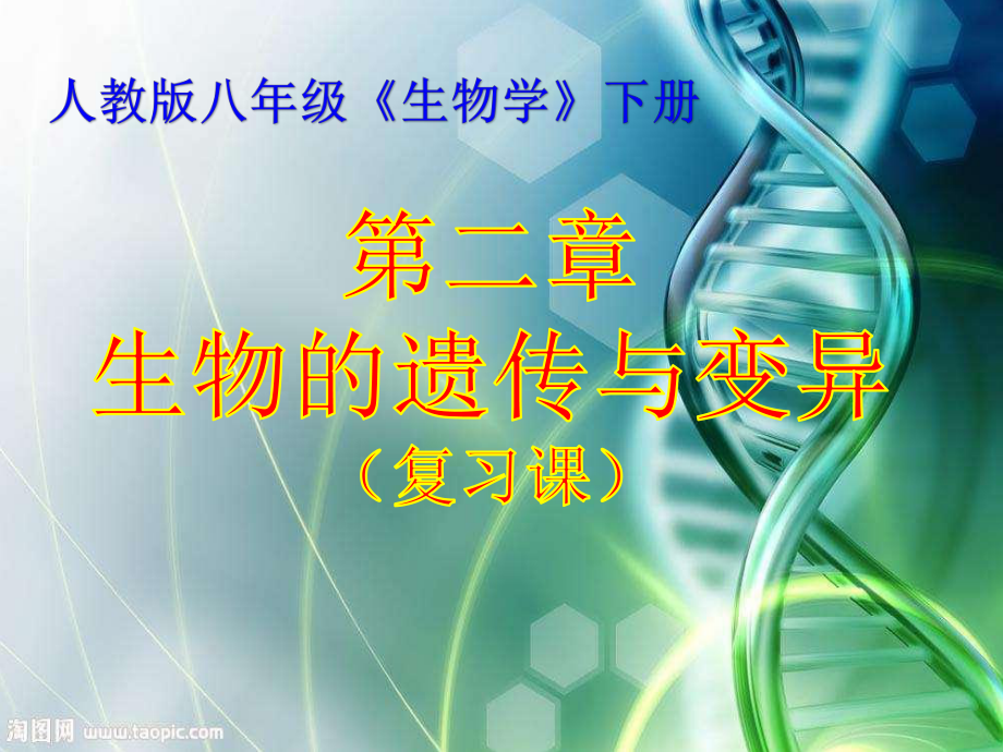 人教版八年级生物下册第七单元第二章-生物的遗传与变异复习课课件.pptx_第1页