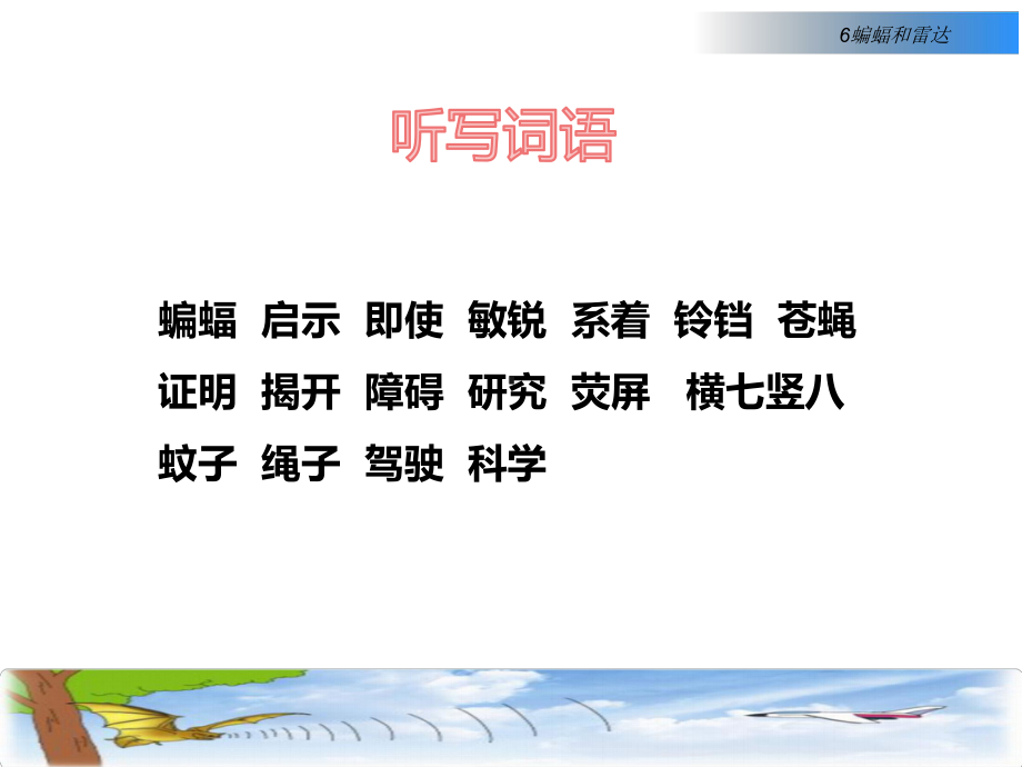 《蝙蝠和雷达》部编版四年级语文上册整理与复习课件(含字词句段篇).pptx_第2页