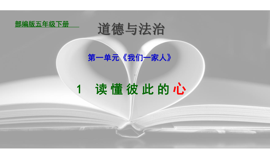 (人教部编版)五年级下册道德与法治课件：1读懂彼此的心-第二课时《主动交流常沟通-》.pptx_第1页