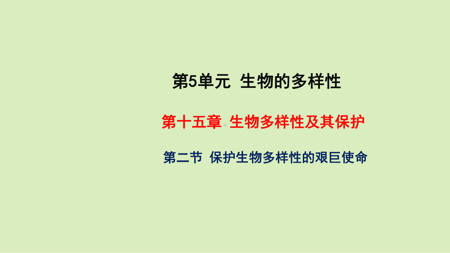 保护生物多样性的艰巨使命课件年秋苏教版八年级上册生物.pptx_第1页