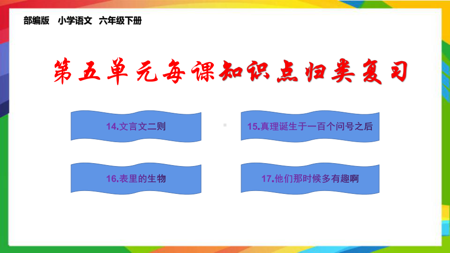 六下册语文第五单元每课知识点归纳复习课件(部编版).pptx_第1页