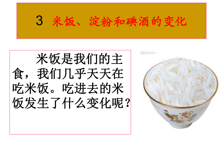 《米饭、淀粉和碘酒的变化》J课件.ppt_第1页