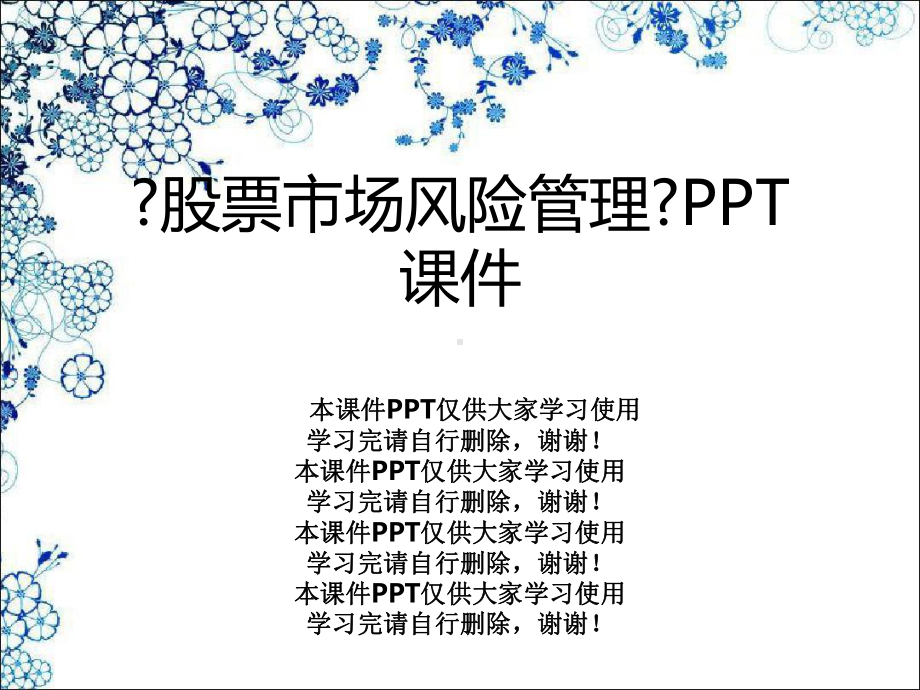 《股票市场风险管理》课件.pptx_第1页