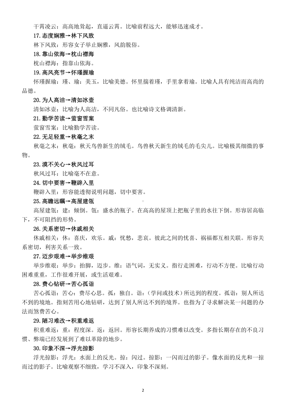 高中语文高考作文替换普通表达的高级成语（共30个）.doc_第2页