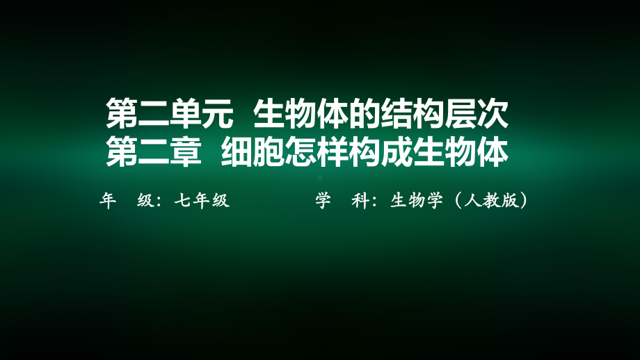 初一生物学人教版第二单元物体的结构层次第二章细胞怎样构成生物体第二节动物体的结构层次课件.pptx_第1页