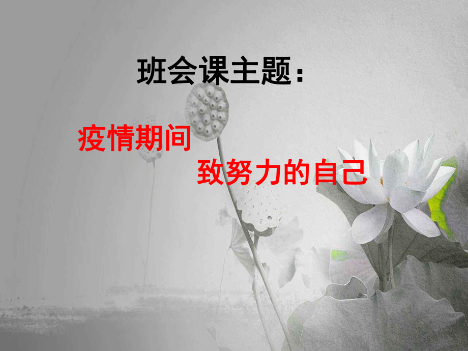 主题班会课：疫情期间致努力的自己课件.ppt_第1页