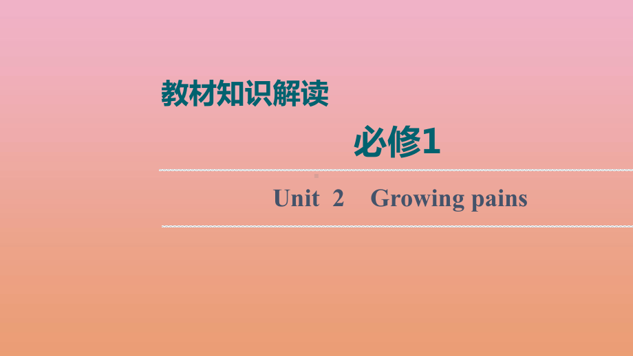 2022届高考英语统考一轮复习必修1Unit2Growingpains课件牛津译林版.ppt_第1页