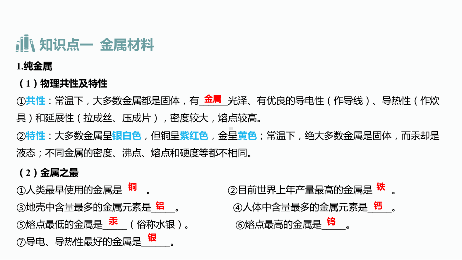 2020届凉山中考化学二轮复习课件：第4讲-金属和金属材料.ppt_第3页